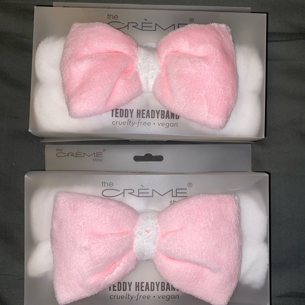 Pink Teddy Headband - Soft Plush Bow